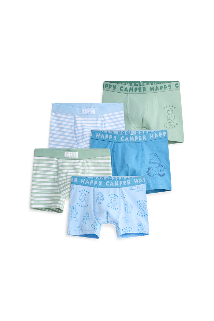C&A Multipack 5er-Bär und Berge-Boxershorts, Grün, Größe: 134-140