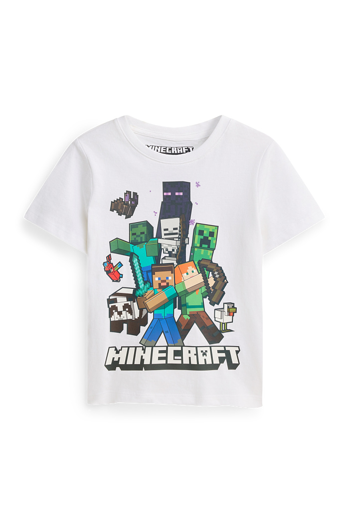 C&A Minecraft-Kurzarmshirt, Weiß, Größe: 140