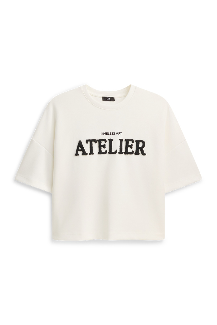 C&A T-Shirt-Relaxed Fit, Weiß, Größe: XS