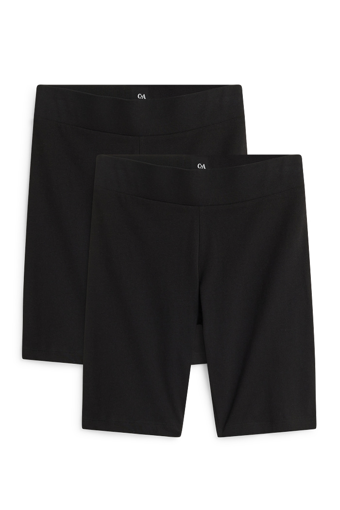 C&A Multipack 2er-Biker-Shorts, Schwarz, Größe: XL