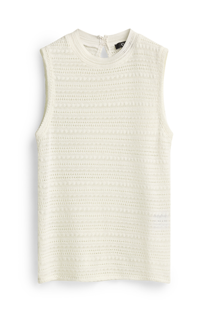 C&A Crochet-Top, Weiß, Größe: XL