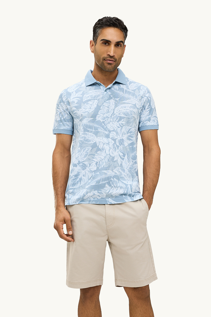 C&A Poloshirt-Regular Fit-gemustert, Blau, Größe: L