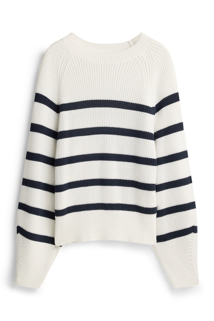C&A Pullover-gerippt-gestreift, Weiß, Größe: L