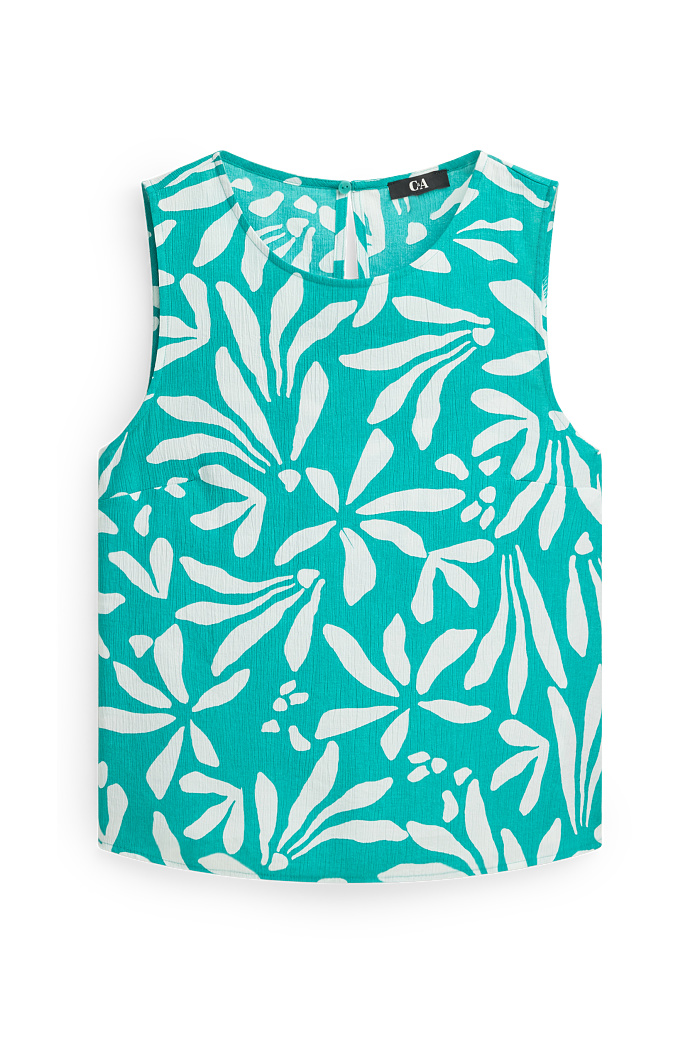 C&A Blusentop-gemustert, Türkis, Größe: 36