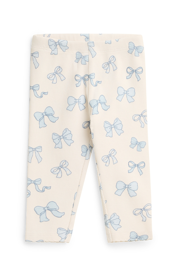 C&A Schleifchen-Baby-Leggings-gerippt, Weiß, Größe: 74