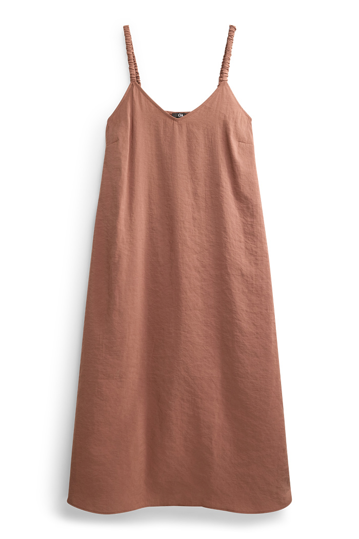 C&A A-Linien Kleid mit V-Ausschnitt, Beige, Größe: 38