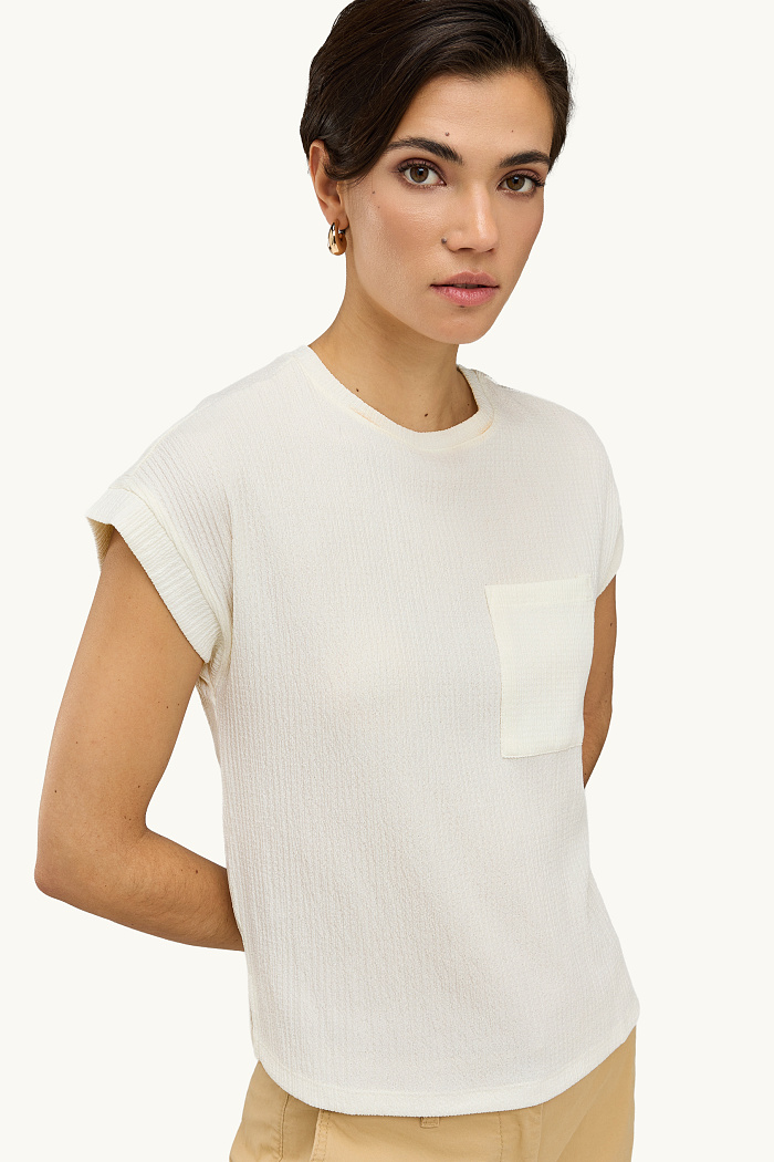 C&A T-Shirt-Relaxed Fit-strukturiert, Weiß, Größe: S