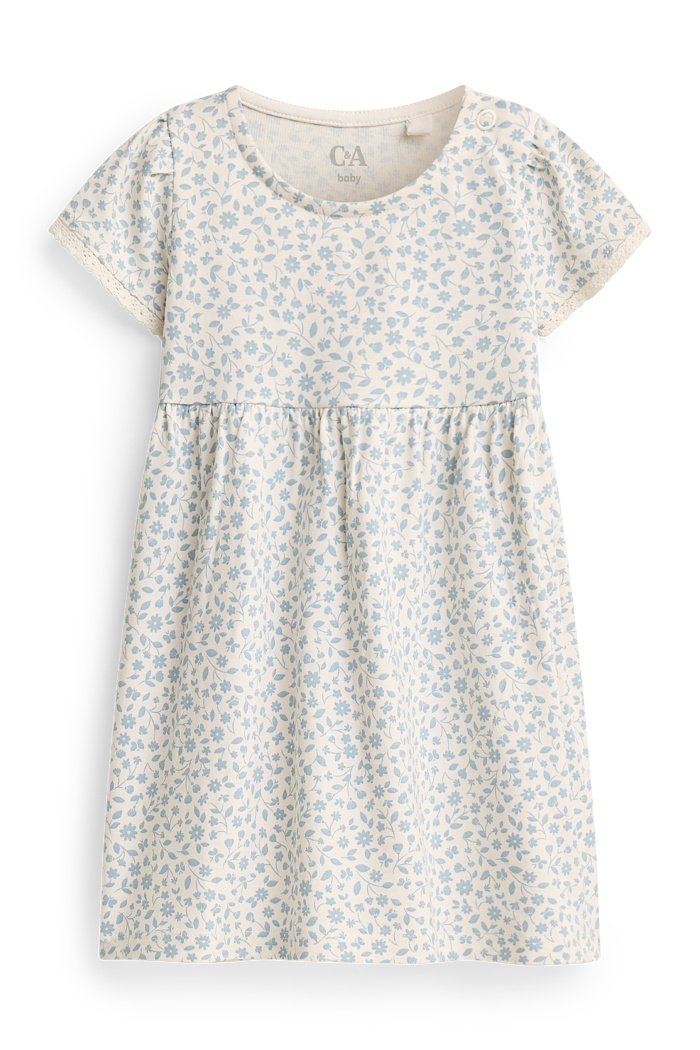C&A Blümchen-Baby-Kleid, Weiß, Größe: 92