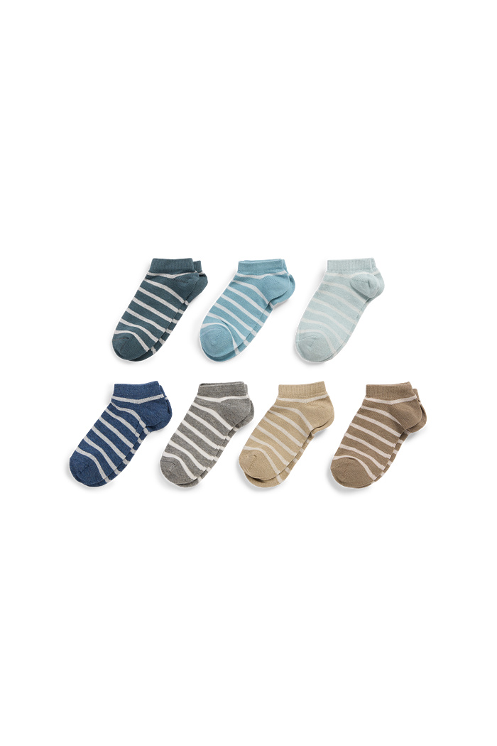 C&A Multipack 7er-Sneakersocken-gestreift, Braun, Größe: 31-33