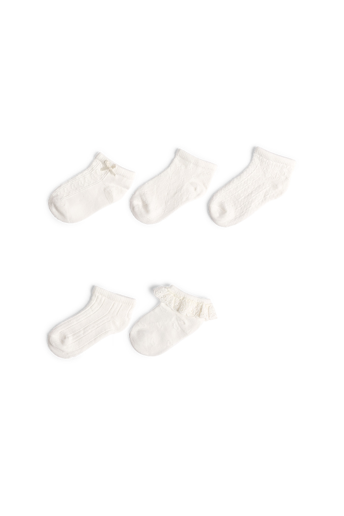 C&A Multipack 5er-Baby-Socken-strukturiert, Weiß, Größe: 24-26