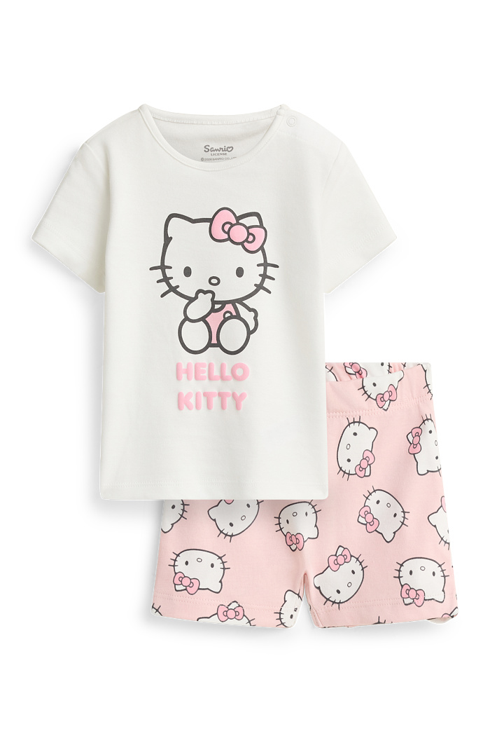 C&A Hello Kitty-Baby-Pyjama-2 teilig, Weiß, Größe: 86