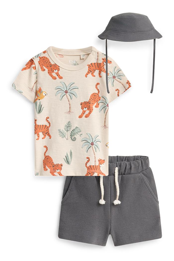C&A Dschungel-Baby-Outfit-3 teilig, Orange, Größe: 98