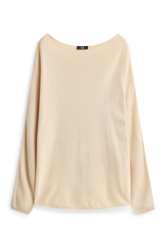 C&A Pullover-gerippt, Beige, Größe: 2XL