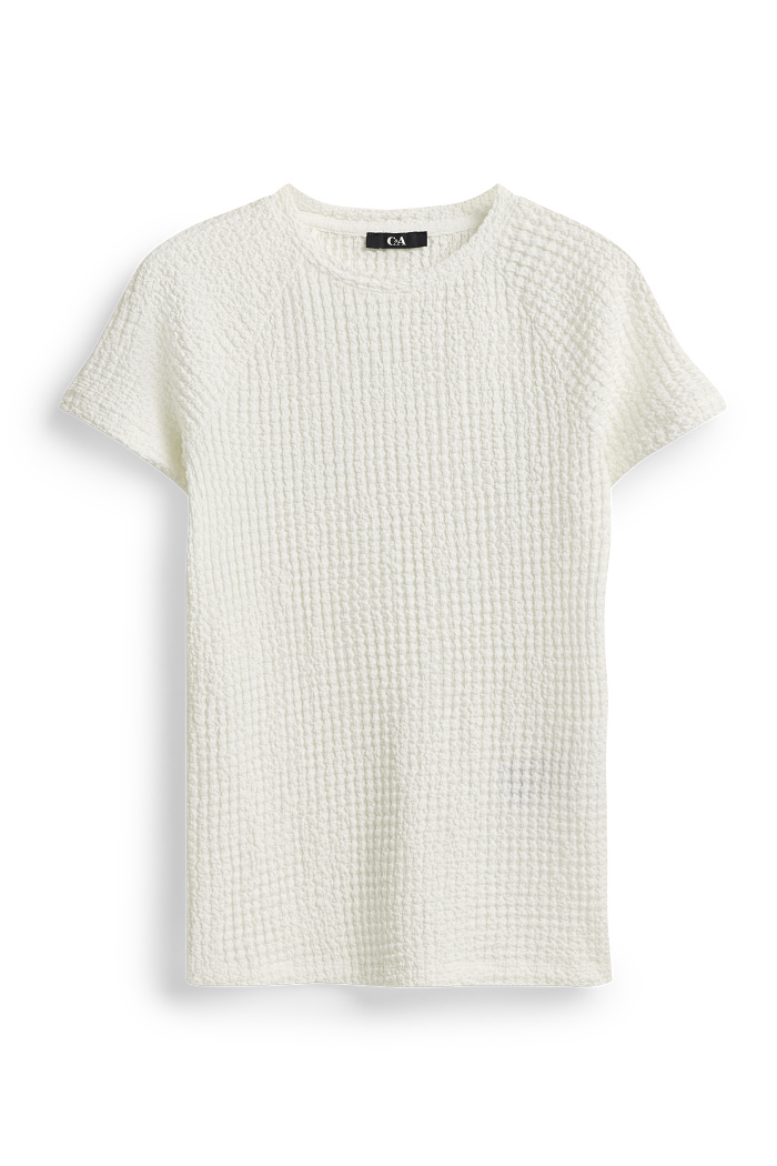 C&A T-Shirt-Regular Fit, Weiß, Größe: S