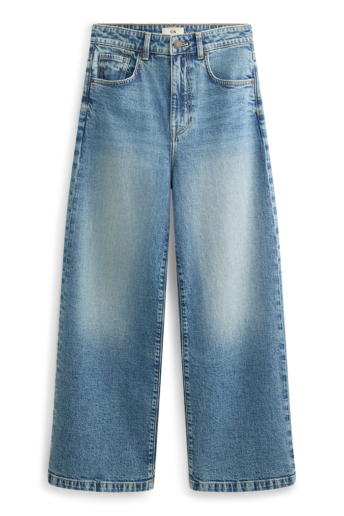 C&A Crop Wide Leg Jeans-High Waist, Blau, Größe: 40