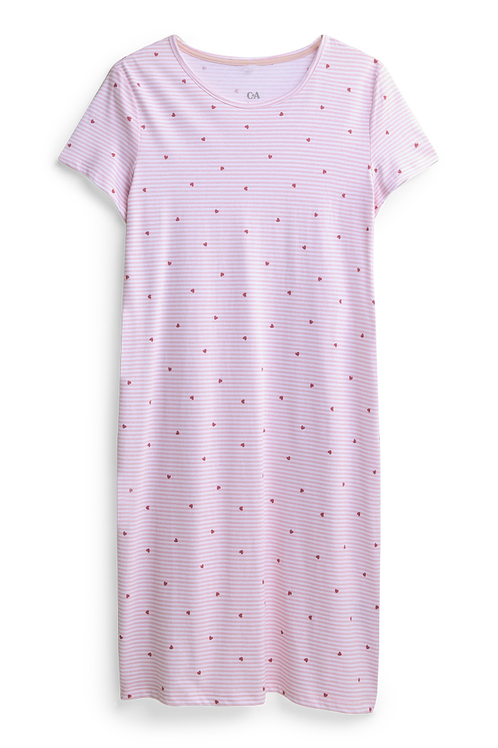 C&A Nachthemd-gestreift-gemustert, Rosa, Größe: 3XL