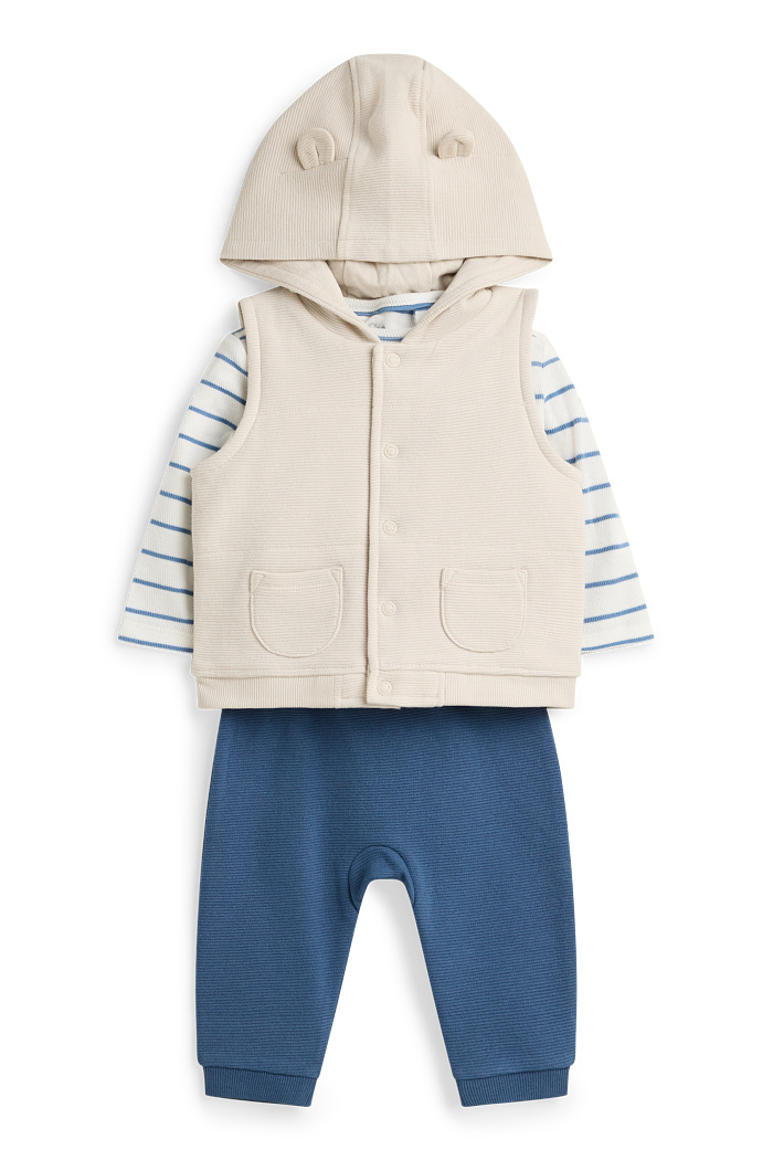 C&A Erstlingsoutfit-3 teilig, Blau, Größe: 62