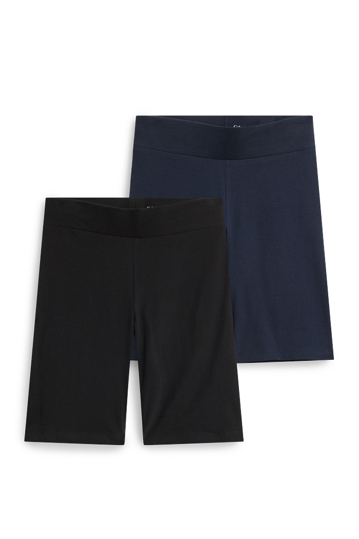 C&A Multipack 2er-Biker-Shorts, Schwarz, Größe: 2XL