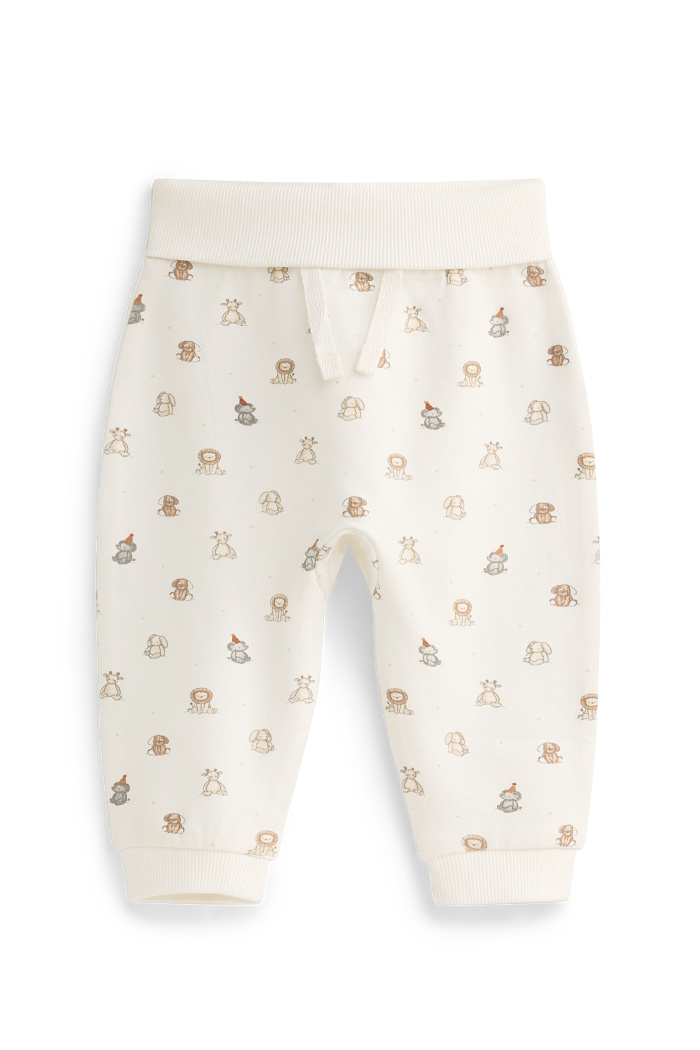 C&A Tiere-Baby-Jogginghose, Weiß, Größe: 80