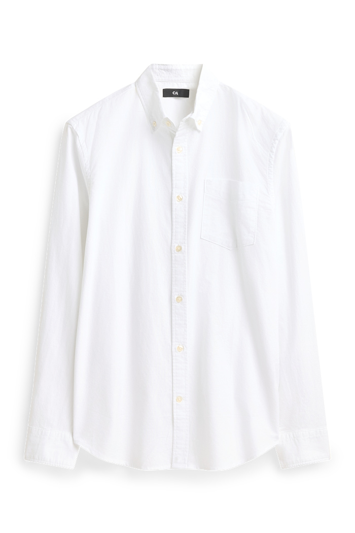 C&A Hemd-Regular Fit-Button-down, Weiß, Größe: S