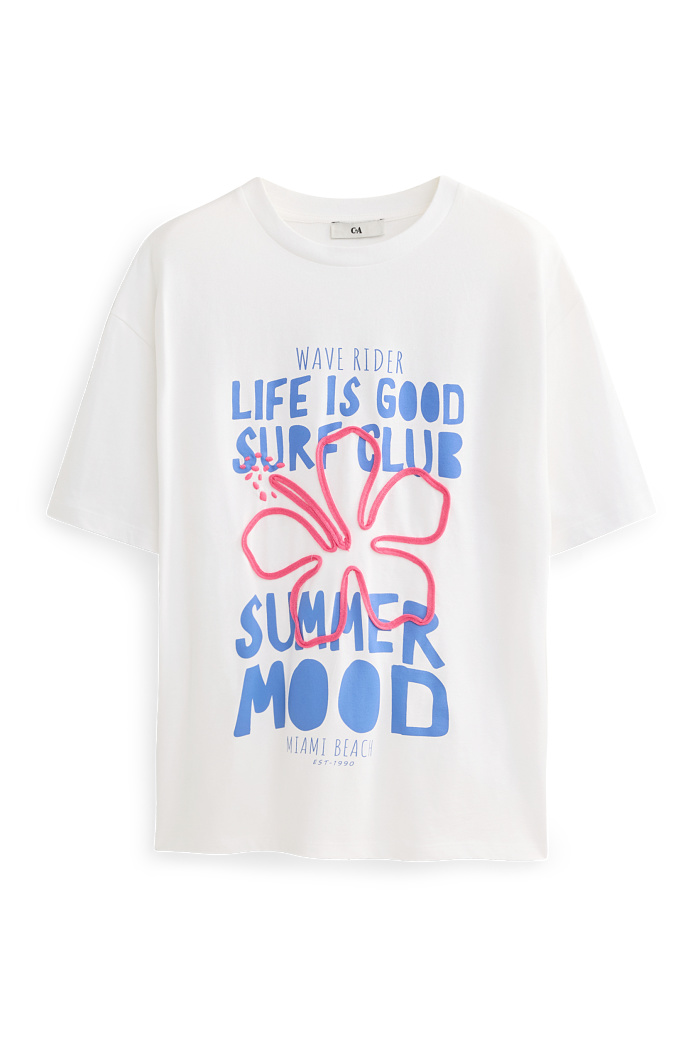 C&A Kurzarmshirt, Weiß, Größe: 140