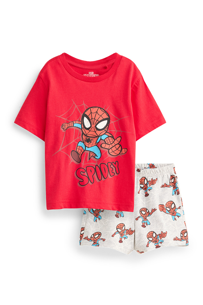 C&A Spider-Man-Shorty-Pyjama-2 teilig, Rot, Größe: 128