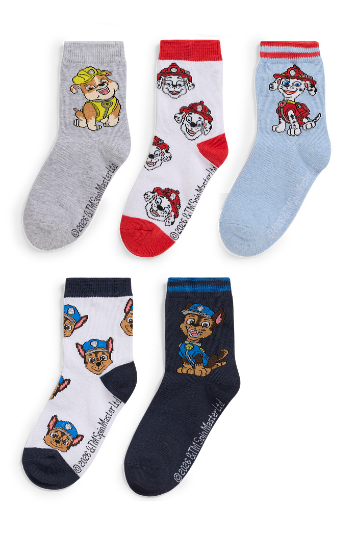 C&A Multipack 5er-PAW Patrol-Chase-Socken mit Motiv, Schwarz, Größe: 31-33