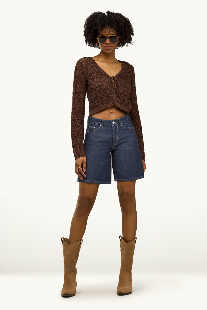C&A Jeans-Bermudas-Low Waist, Blau, Größe: 34