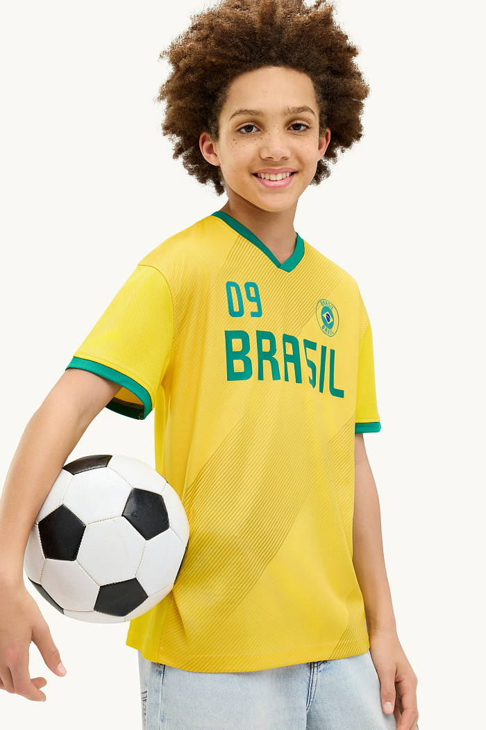 C&A Brasilien-Kurzarmshirt, Gelb, Größe: 152