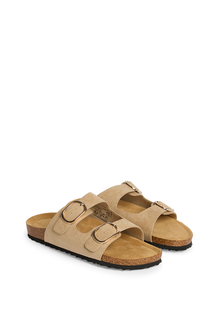 C&A Sandalen-Lederimitat, Beige, Größe: 39