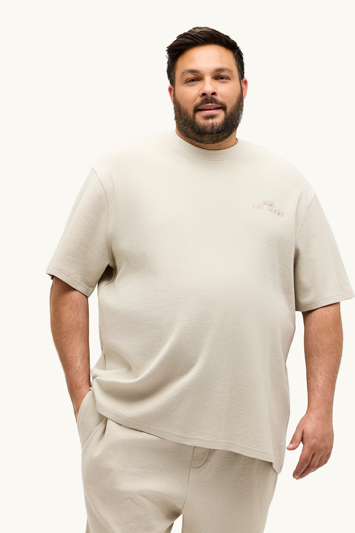 C&A T-Shirt-Relaxed Fit-gerippt, Beige, Größe: 3XL