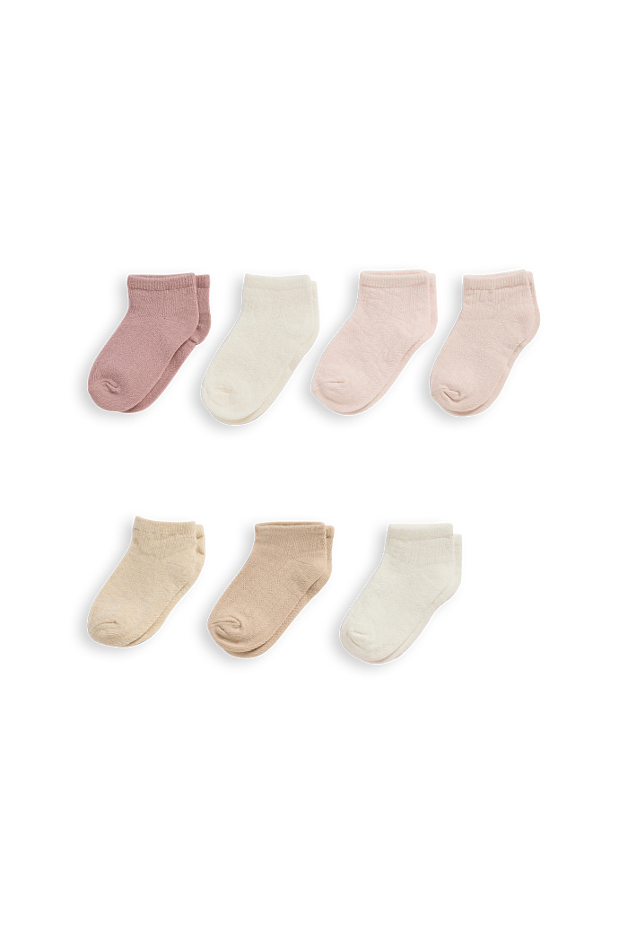 C&A Multipack 7er-Baby-Socken-strukturiert, Rosa, Größe: 24-26