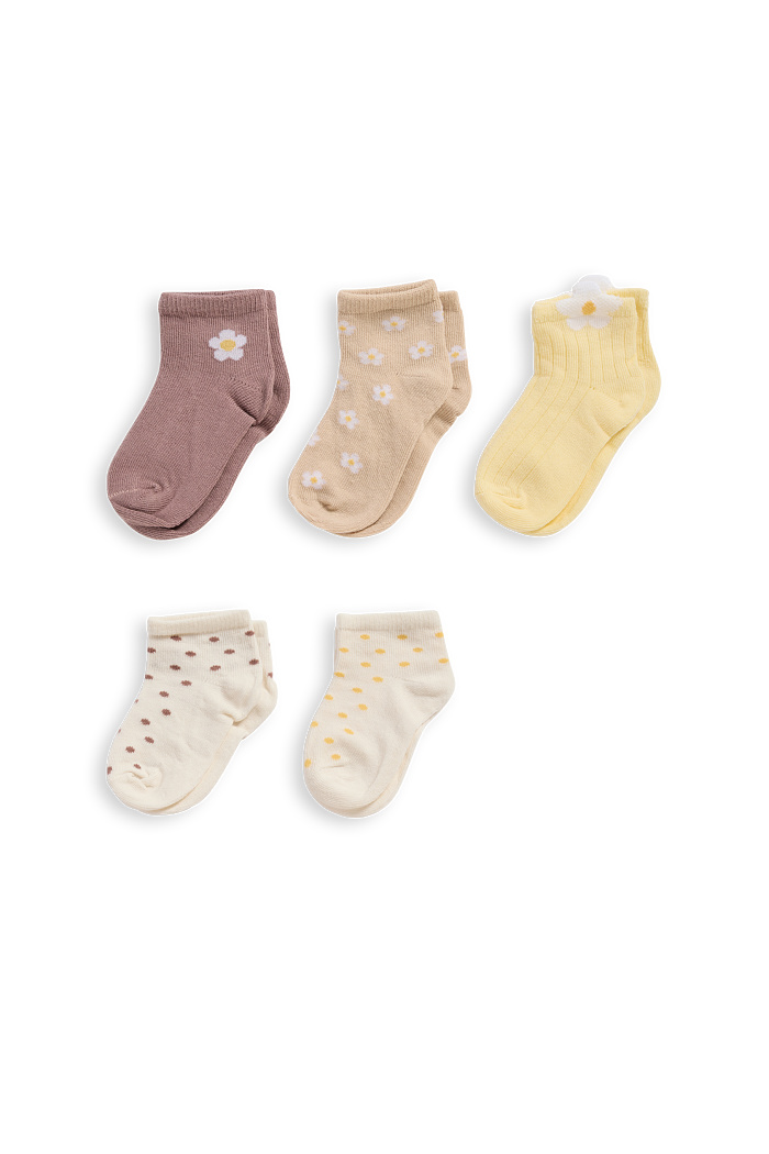 C&A Multipack 5er-Baby-Socken mit Motiv, Gelb, Größe: 21-23