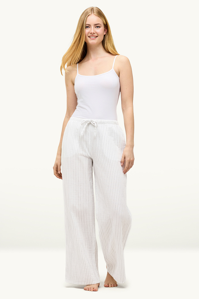 C&A Pyjamahose-gestreift, Weiß, Größe: 2XL