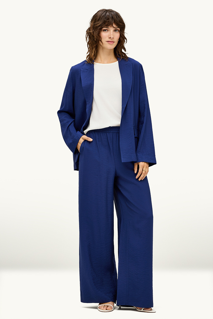 C&A Business-Hose-High Waist-Wide Leg, Blau, Größe: XL