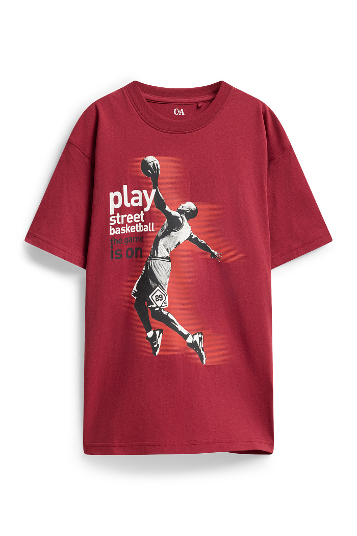 C&A Basketball-Kurzarmshirt, Rot, Größe: 140
