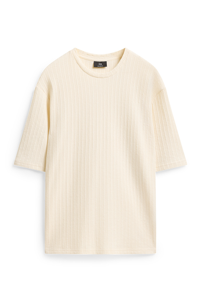 C&A T-Shirt-Relaxed Fit-strukturiert, Weiß, Größe: 2XL