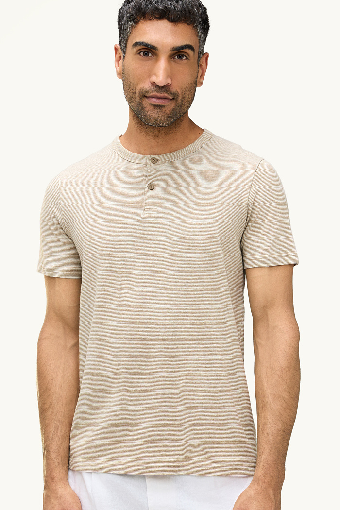 C&A T-Shirt-Regular Fit-gestreift, Beige, Größe: 2XL