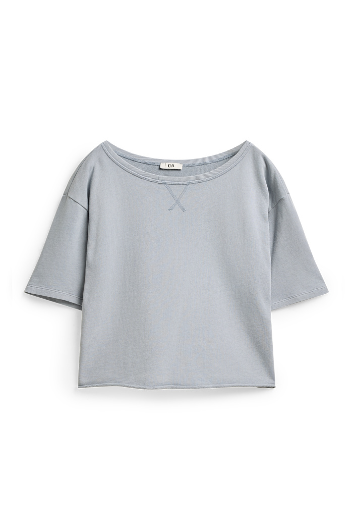 C&A Crop T-Shirt-Oversized, Grau, Größe: L