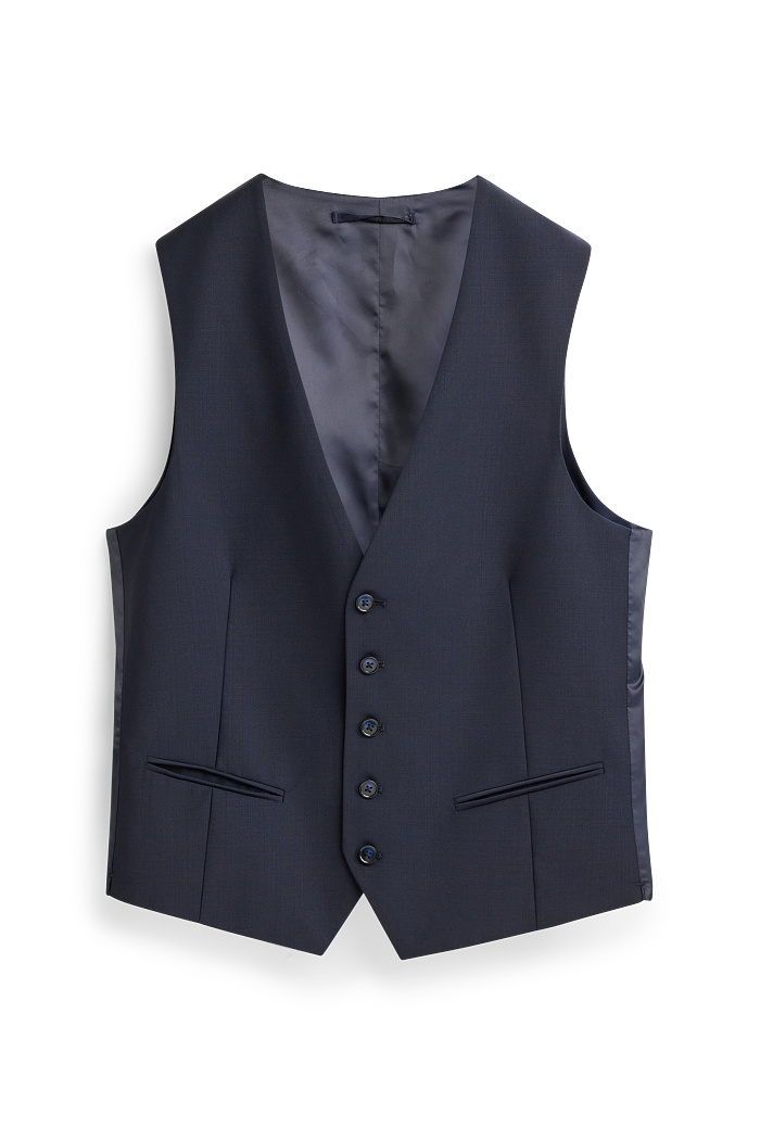 C&A Weste-Regular Fit-Flex-Woll-Mix, Blau, Größe: 50