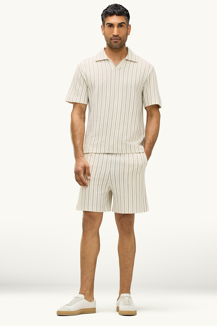 C&A Strick-Shorts-gestreift, Weiß, Größe: L