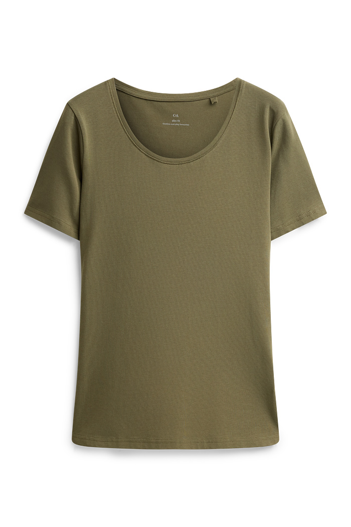 C&A T-Shirt-Slim Fit, Grün, Größe: L