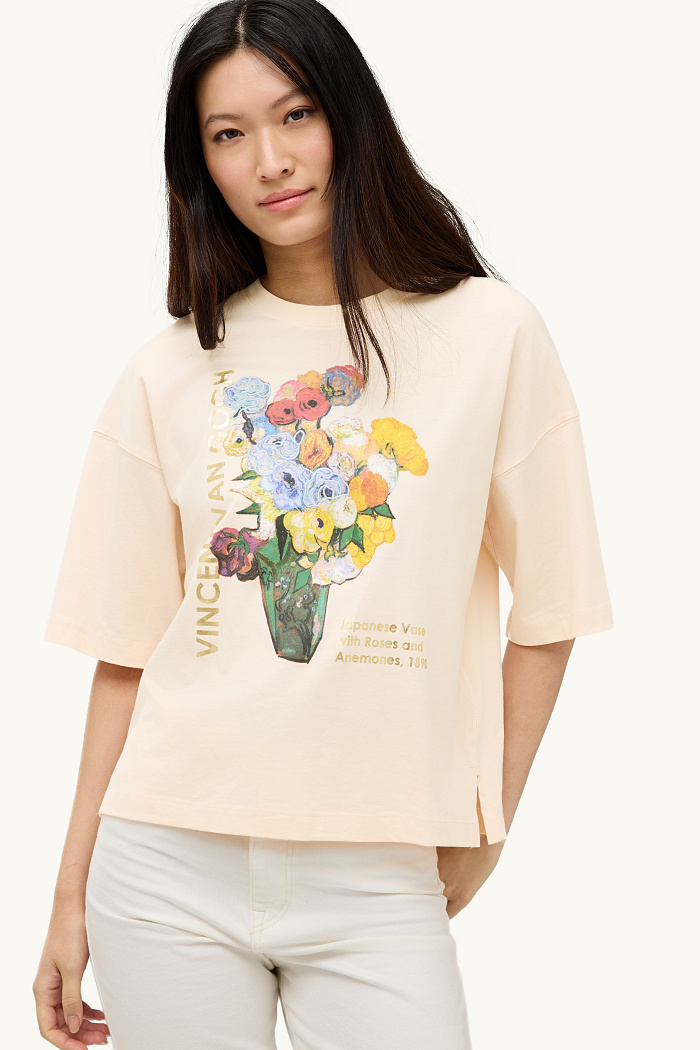 C&A T-Shirt-Oversized-Glanz-Effekt-Vincent van Gogh, Orange, Größe: XL