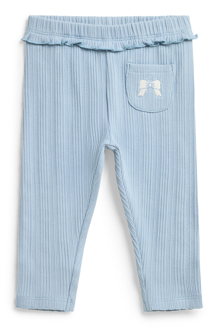 C&A Schleife-Baby-Leggings-gerippt, Blau, Größe: 68