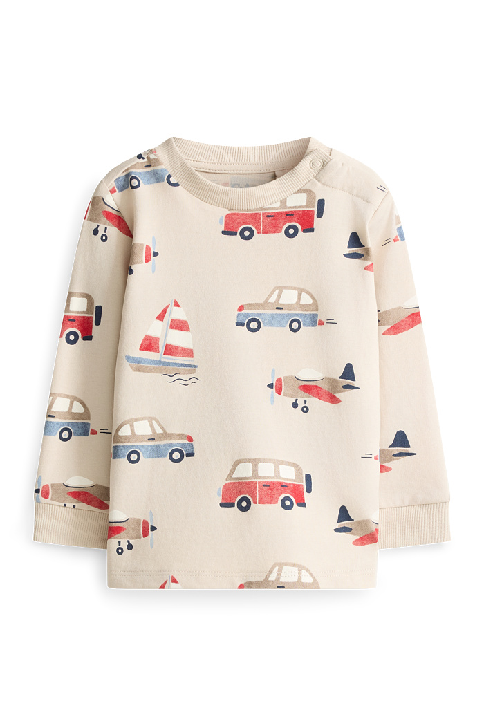 C&A Fahrzeug-Baby-Langarmshirt, Beige, Größe: 68