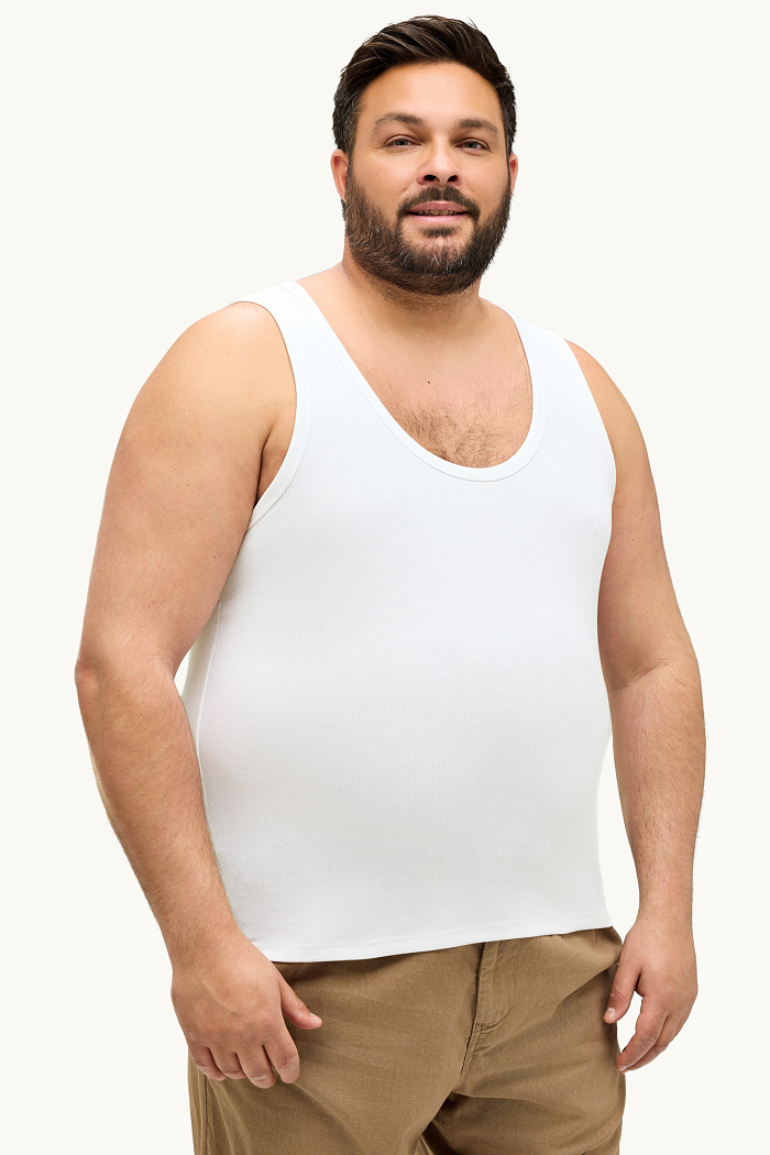 C&A Top-gerippt, Weiß, Größe: 4XL