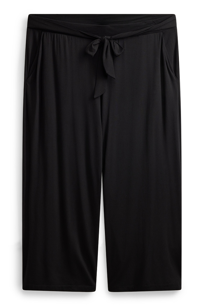 C&A Jersey-Hose-Mid Waist-Wide Leg, Schwarz, Größe: 3XL