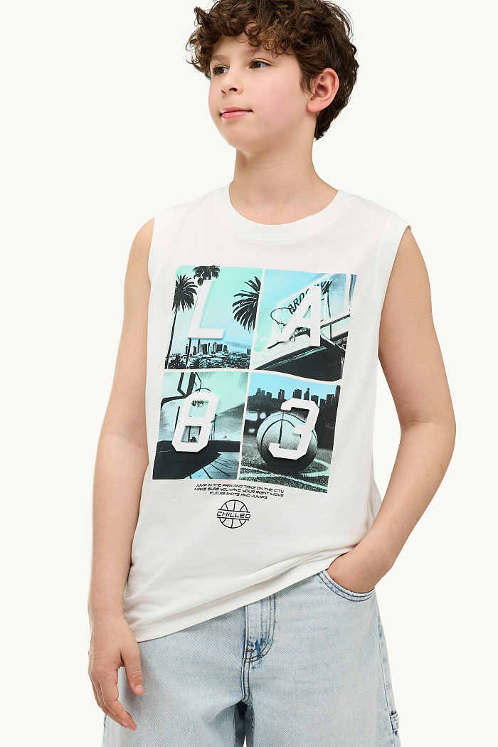 C&A Los Angeles und Basketball-Top, Weiß, Größe: 152