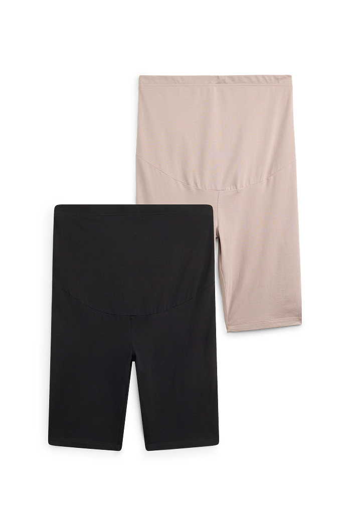 C&A Multipack 2er-Umstands-Biker-Shorts, Schwarz, Größe: M
