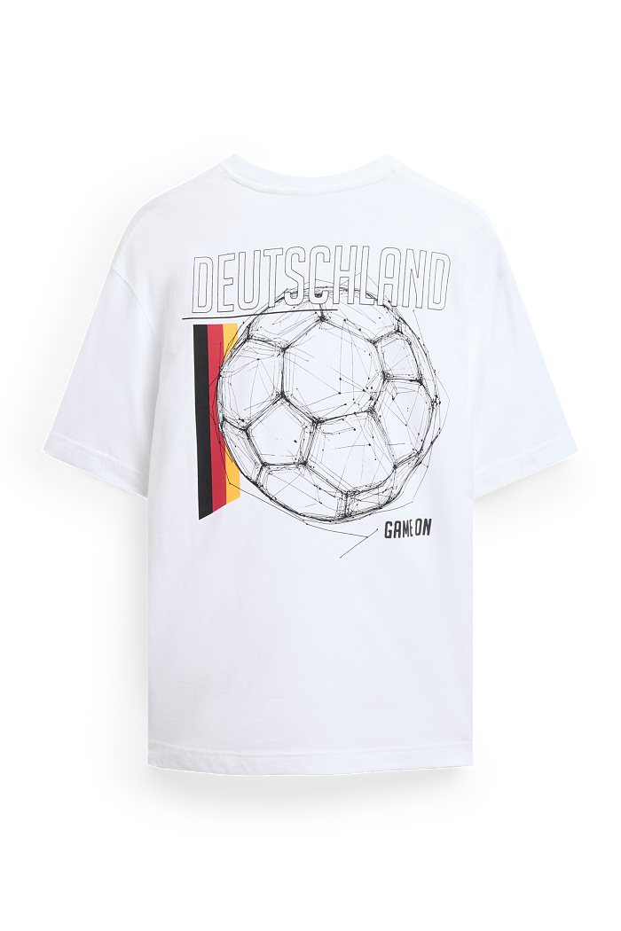 C&A T-Shirt-Deutschland-Relaxed Fit, Weiß, Größe: 2XL